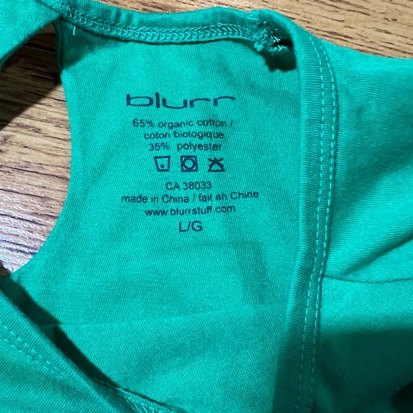 Blurr Short Sleeve Keyhole Organic cotton Shirt - Green - Size L - Picture 2 of 3